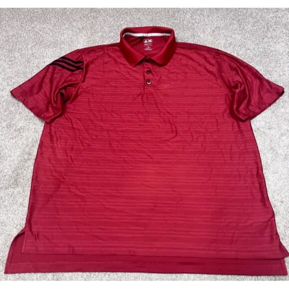 Adidas Polo Climacool Golf Men’s Red Black Short Sleeve Size XL - Picture 1 of 9